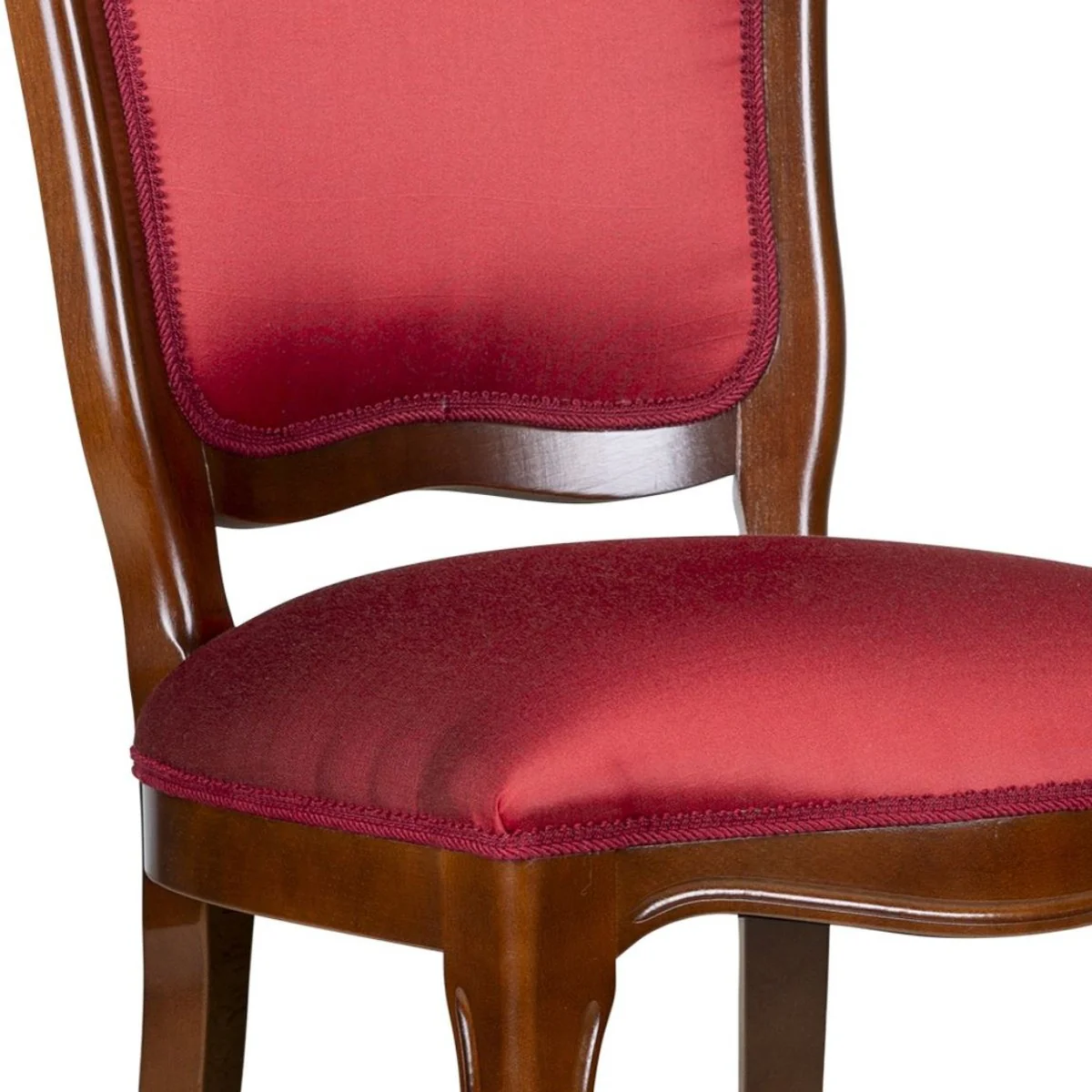 Luxus Jugendstil Esszimmerstuhl 6er Set Bordeauxrot / Braun 49 x 57 x H. 99 cm - Elegante Küchenstühle - Jugendstil Esszimmer Möbel - Jugendstil Esszimmer Einrichtung