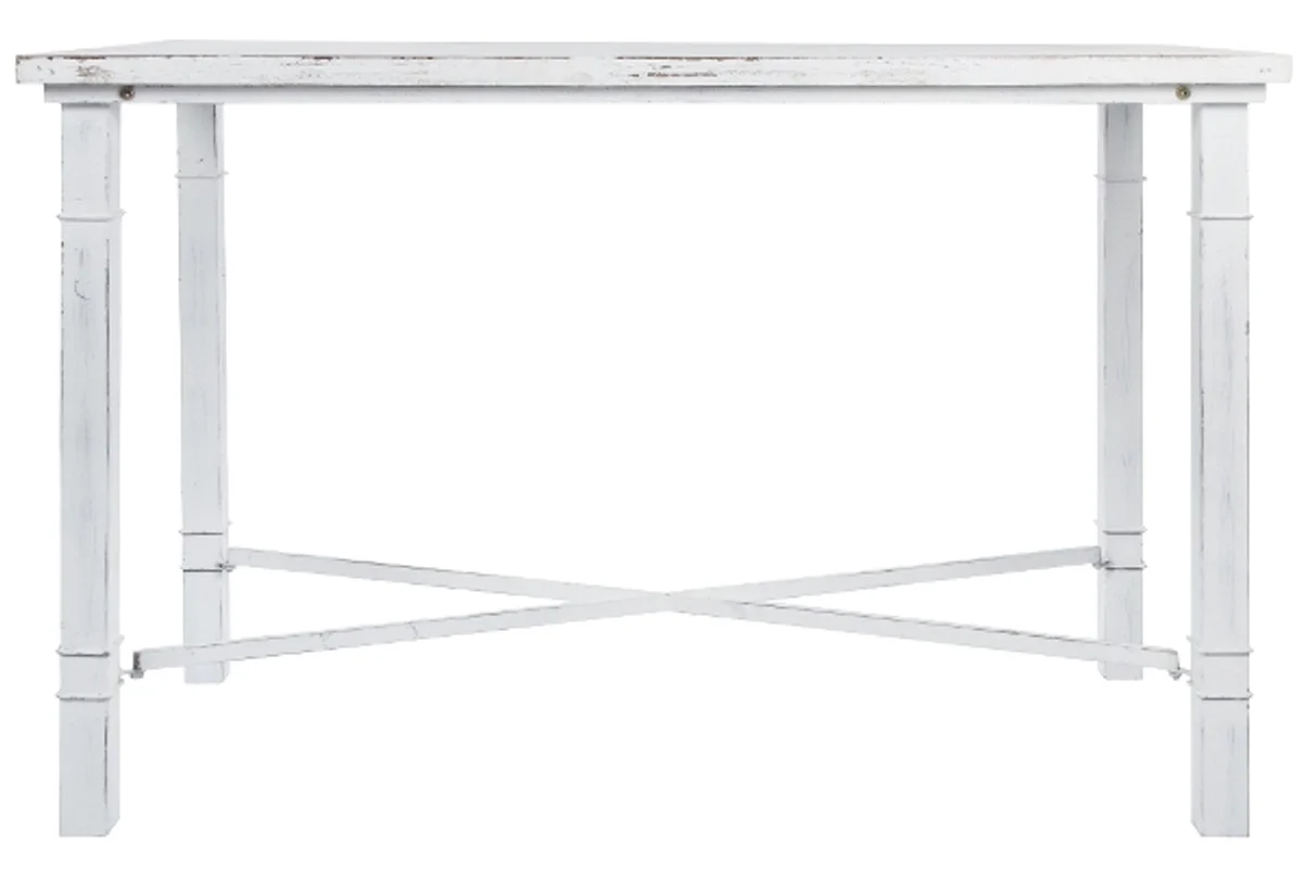 Landhausstil Esstisch Antik Weiß 100 x 50 x H. 70 cm - Kleiner Shabby Chic Esszimmertisch