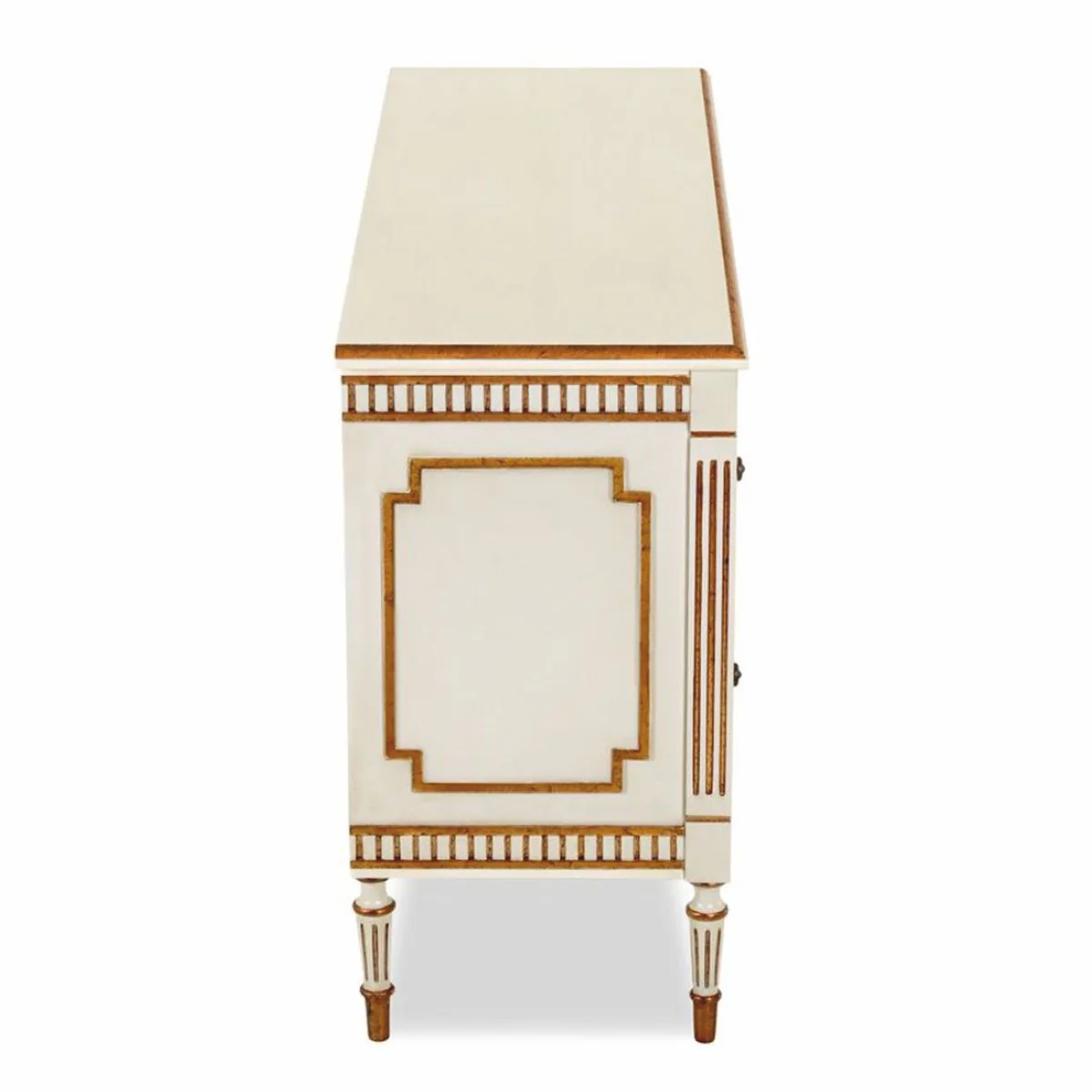 Luxus Barock Schlafzimmer Kommode mit 4 Schubladen Creme / Antik Gold