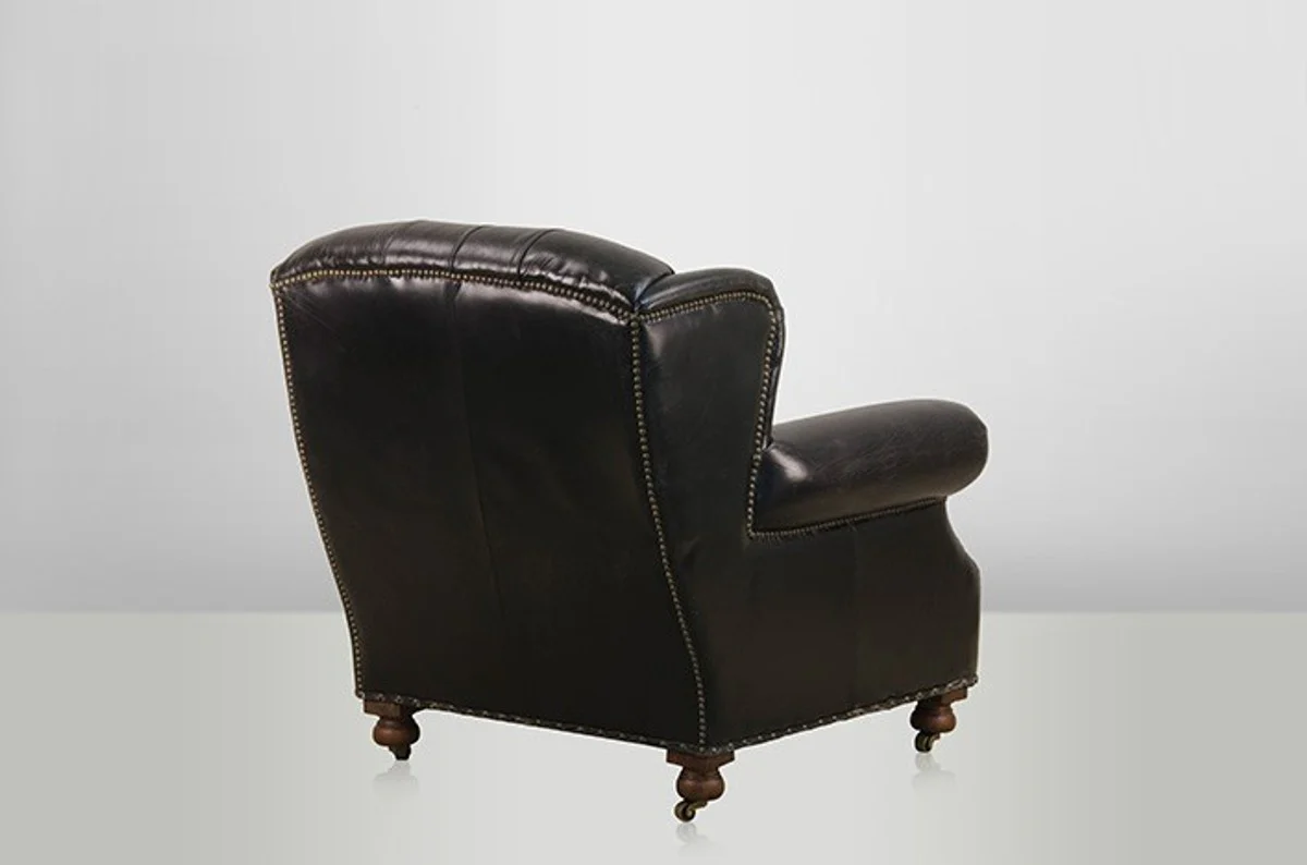Chesterfield Luxus Echt Leder Ohrensessel Adringley Vintage Leder von Ebony - Club Sessel
