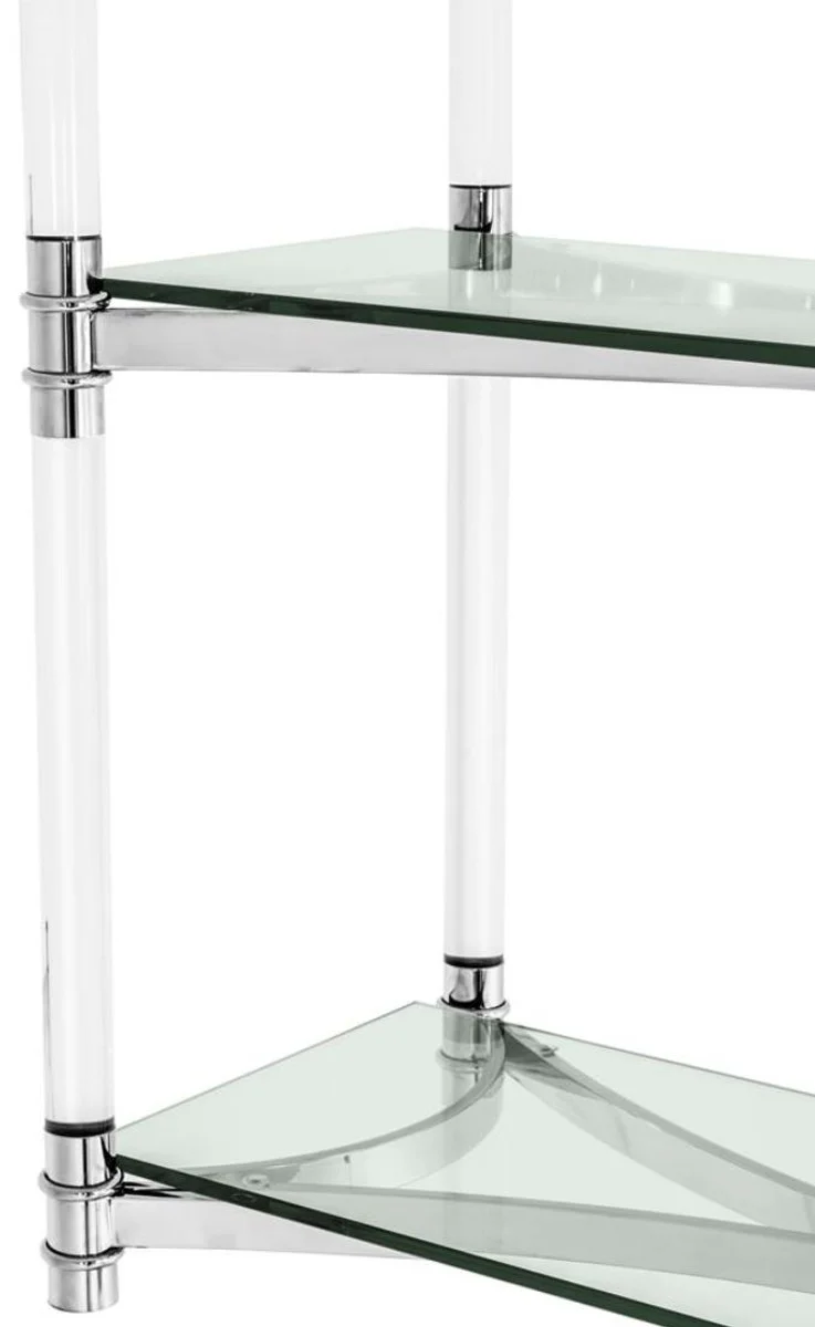 Wohnzimmerschrank / Regalschrank Silber 117 x 41 x H. 200 cm - Luxus Möbel