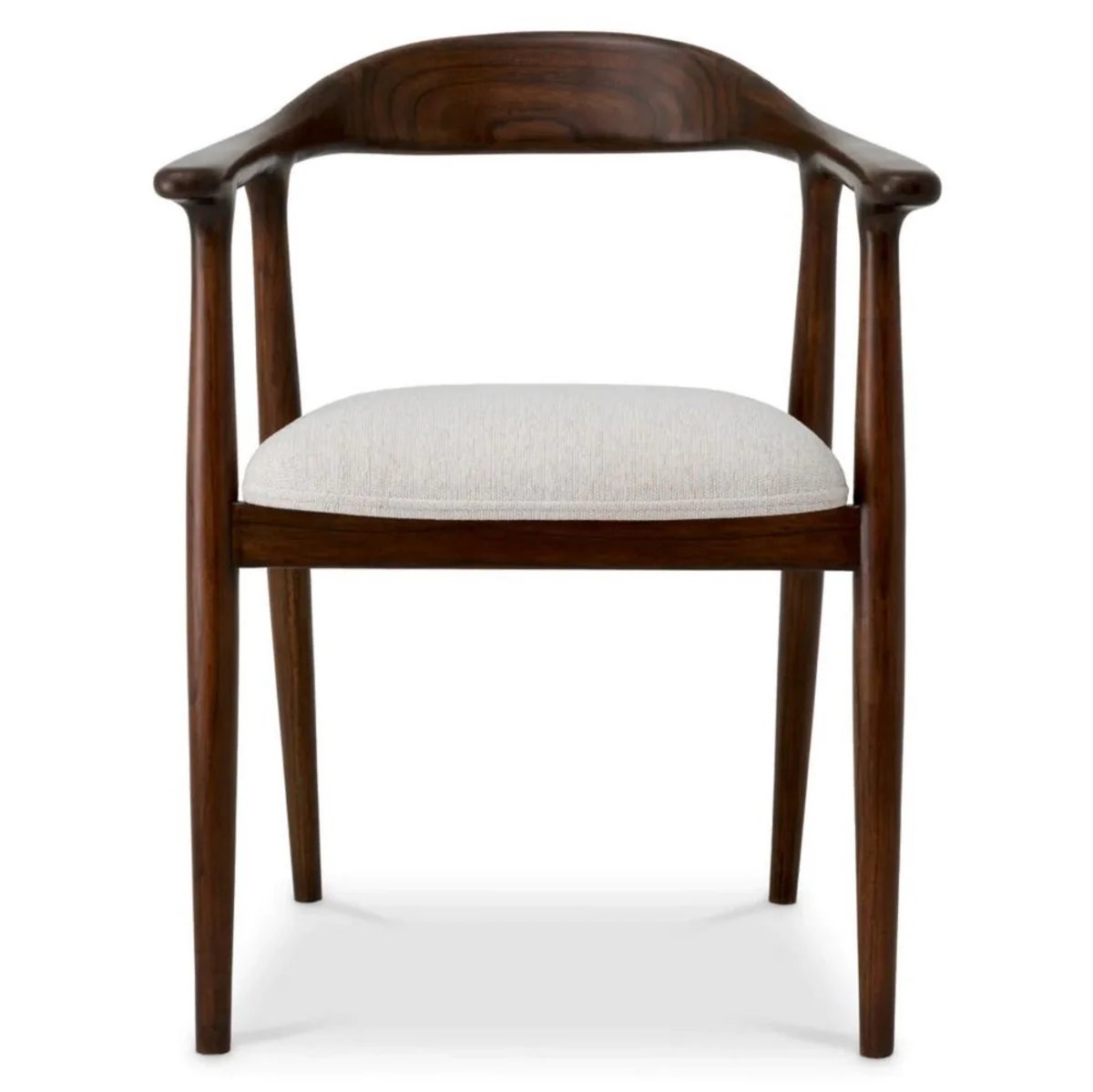 Luxus Esszimmer Stuhl mit Armlehnen Braun / Creme - Restaurant Möbel