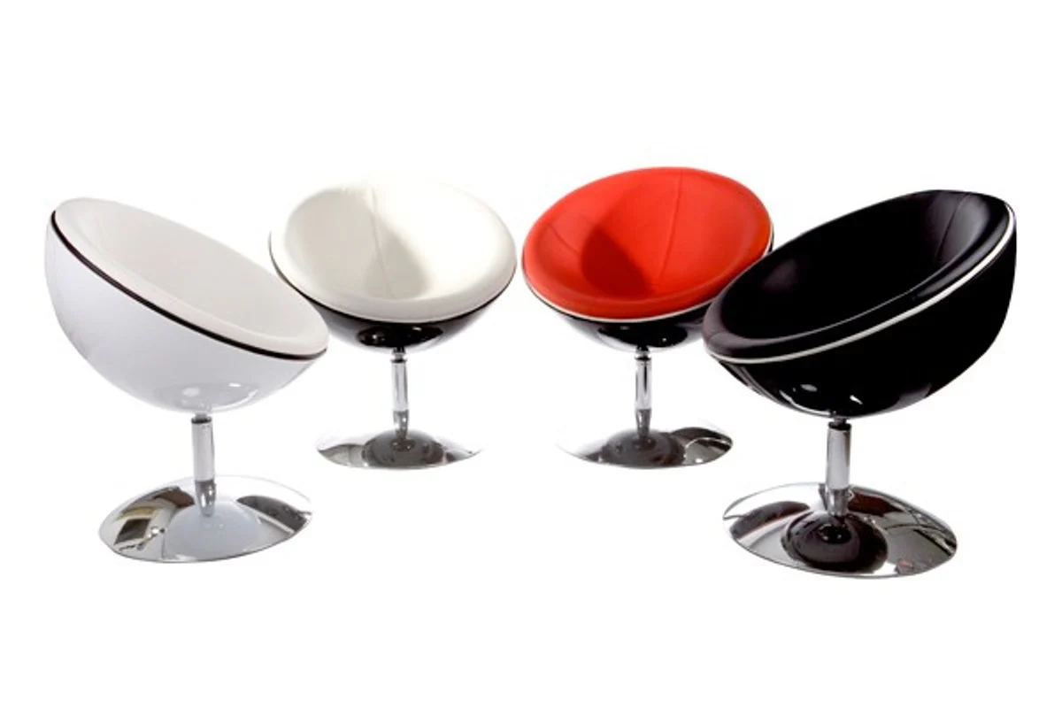 Designer Drehsessel, Weiß/Hochglanz Weiß Lounge Sessel - Moderner Stuhl