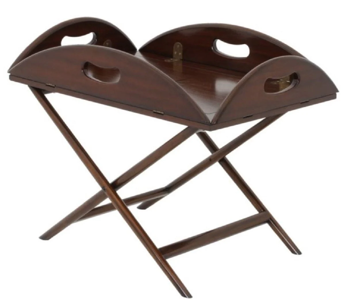 Luxus Couchtisch / Tablett Dunkelbraun 87 x 66 x H. 42 cm - Ovaler Mahagoni Wohnzimmertisch - Serviertisch - Luxus Möbel