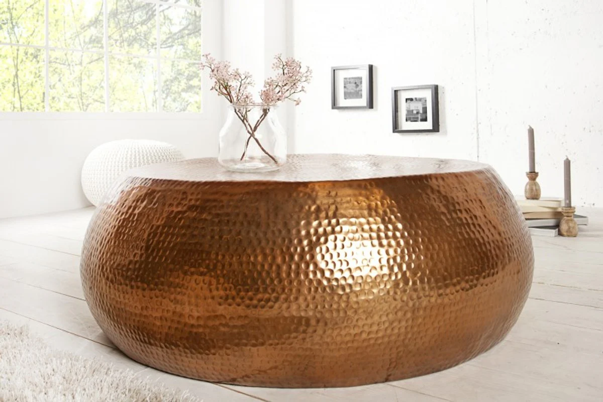 Luxus Couchtisch kupfer 82 cm kupfer - Wohnzimmer Salon Tisch