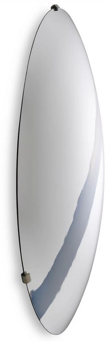 Luxus Spiegel mit blauem Streifen Ø 119 cm - Runder konkaver Wandspiegel mit Wandhalterung - Luxus Kollektion