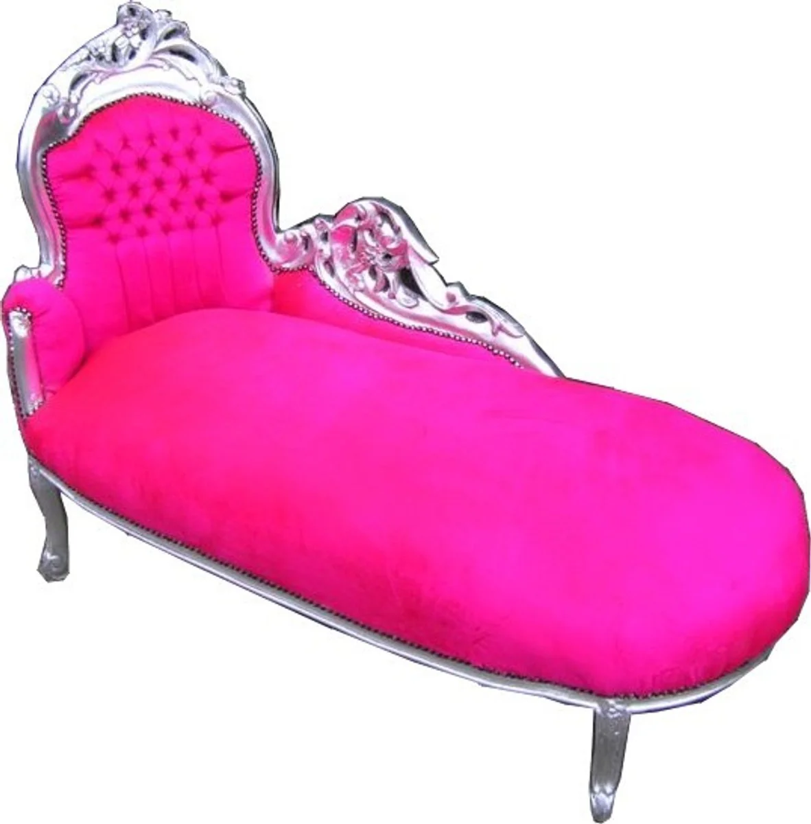 Barock Chaiselongue King Pink/Silber