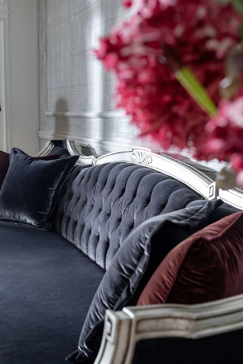 Luxus Barock Wohnzimmer Sofa Lila / Silber - Prunkvolle Barock Wohnzimmer & Hotel Möbel