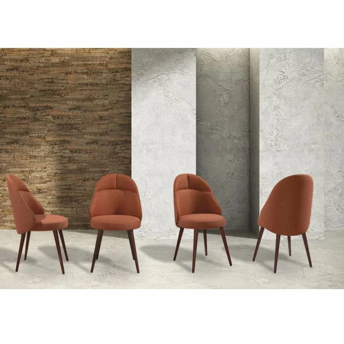 Luxus Esszimmer Stuhl 8er Set Cognacfarben / Braun - Esszimmer Möbel