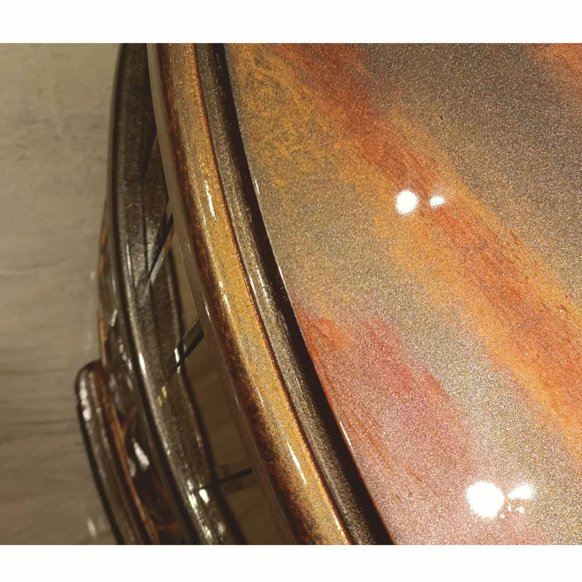 Luxus Art Deco Couchtisch Kupfer / Grau / Gold Ø 104 cm - Wohnzimmer Möbel