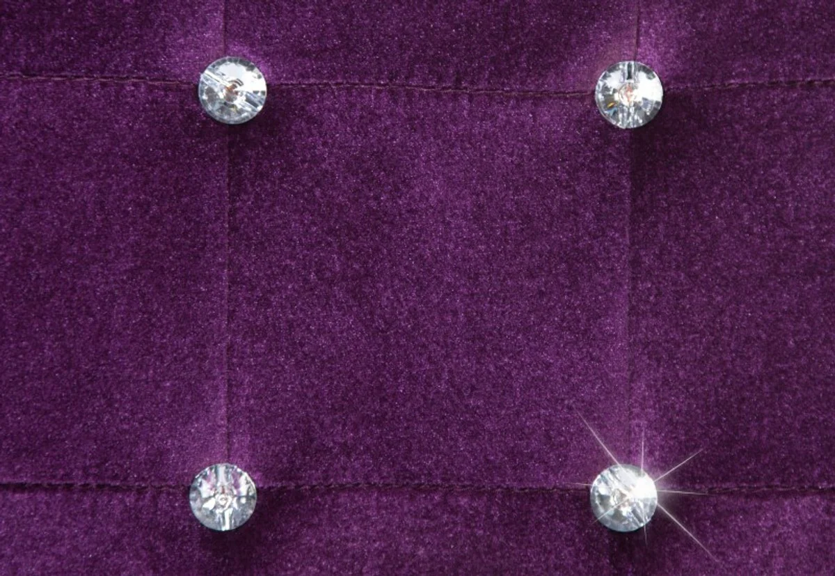 Sitzhocker Würfel Lila mit Bling Bling Steinen - Cube Hocker - Designer Hocker