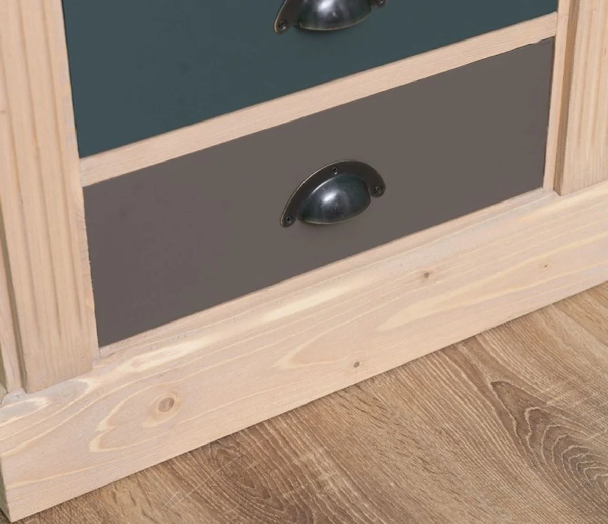 Landhausstil Massivholz Kommode mit 8 Schubladen Naturfarben / Mehrfarbig 60 x 36 x H. 100 cm - Landhausstil Möbel