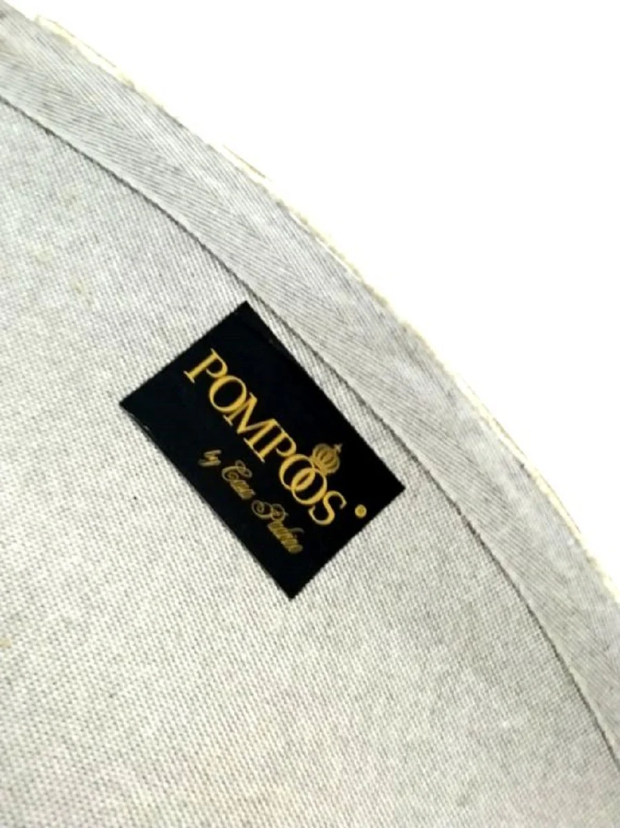 Pompöös by Luxus Teppich von Harald Glööckler Krone Creme / Gold Ø 260 cm - Runder Barock Design Teppich - Handgewebt aus Wolle