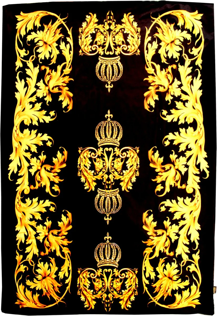 Luxus Wohndecke Pompöös by Barock Krone Schwarz / Gold von Harald Glööckler mit Glitzersteinen