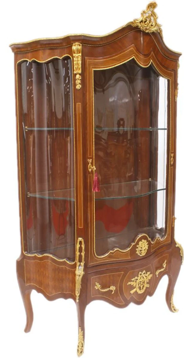 Barock Vitrine 107 x 56 x H. 197 cm - Barock Möbel - Vitrinenschrank - Wohnzimmerschrank