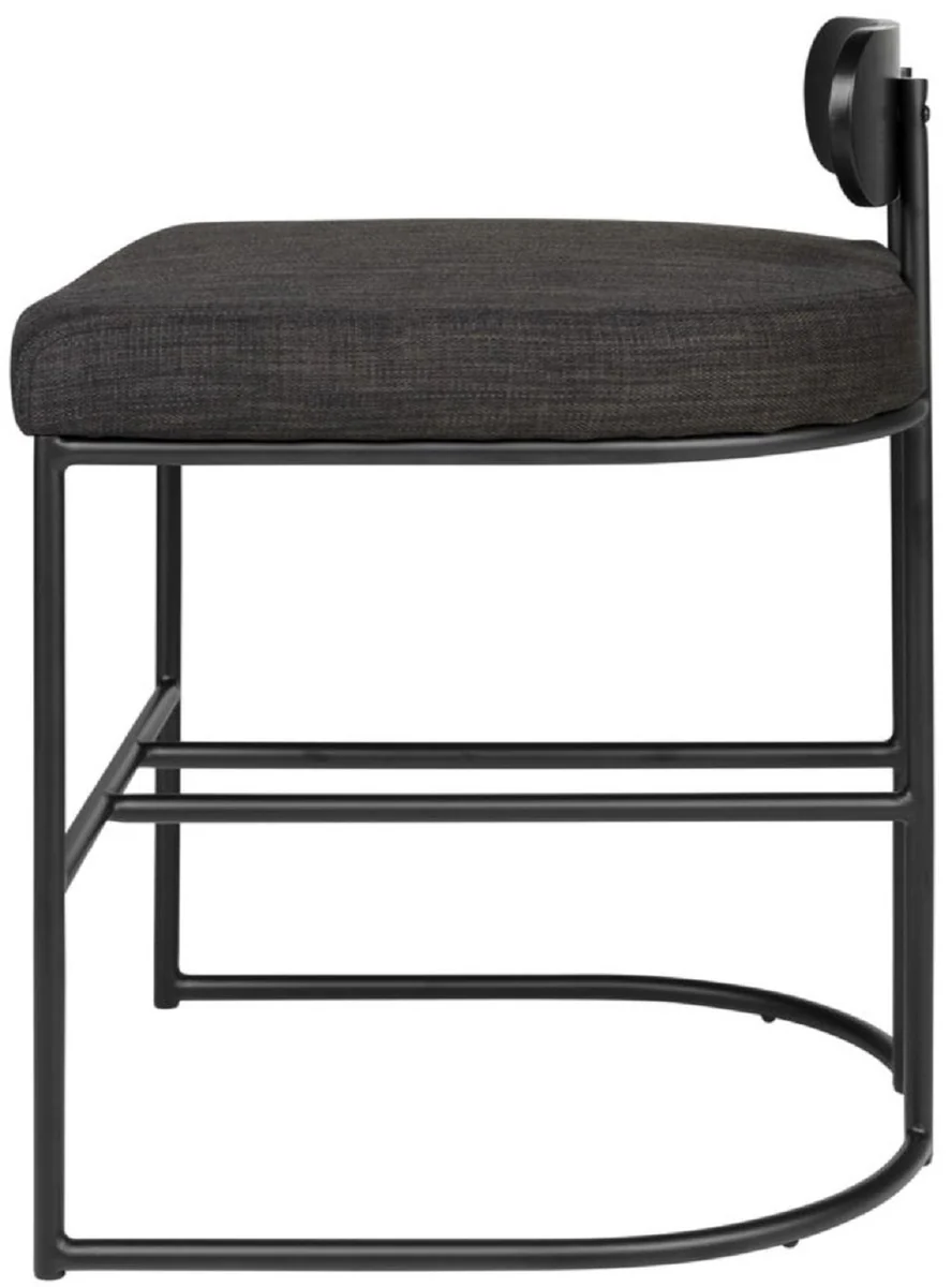 Designer Esszimmerstuhl Schwarz 46 x 46 x H. 64,5 cm - Moderner Küchenstuhl mit pulverbeschichtetem Stahl - Luxus Esszimmermöbel