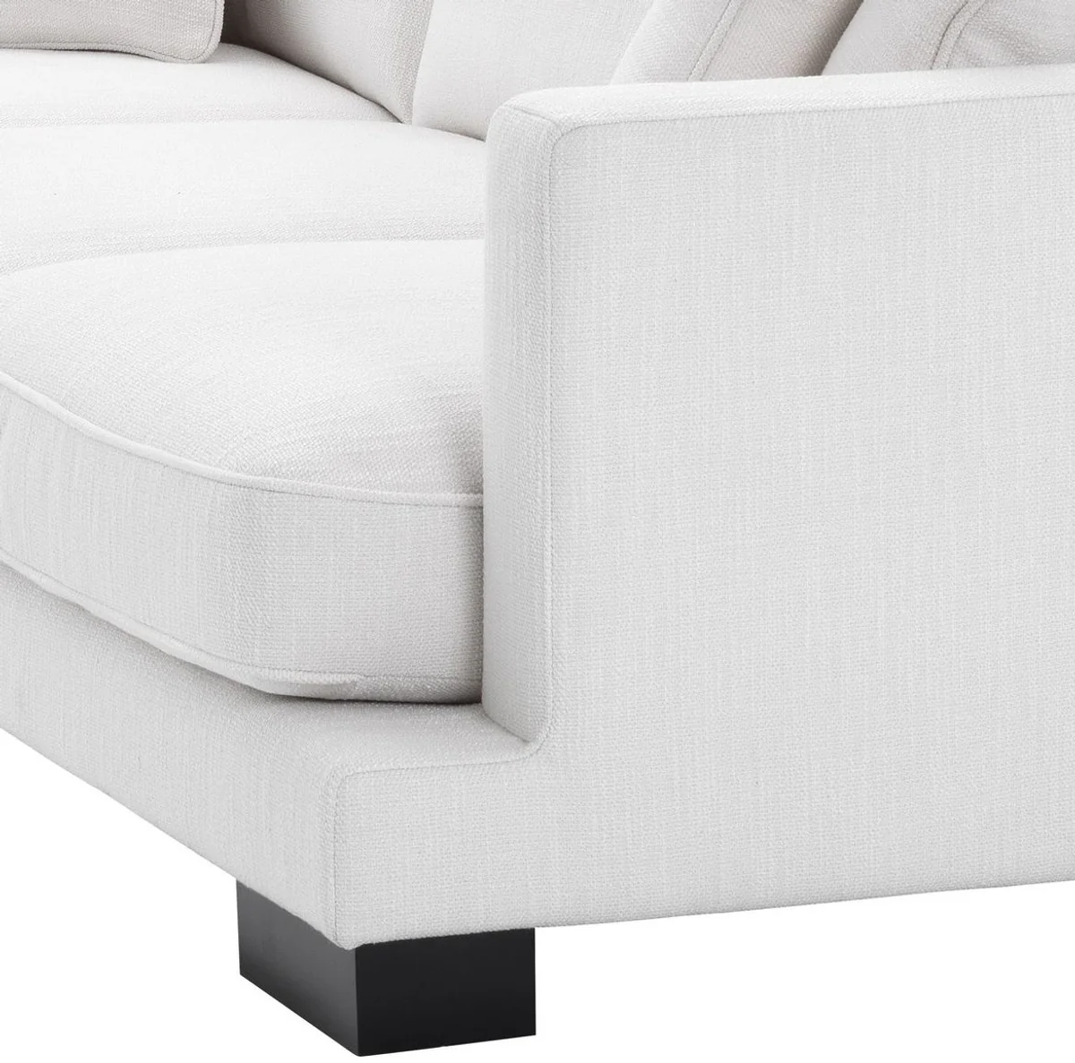 Luxus Wohnzimmer Sofa mit Kissen Weiß / Schwarz 284 x 110 x H. 85 cm - Wohnzimmer Möbel - Luxus Kollektion