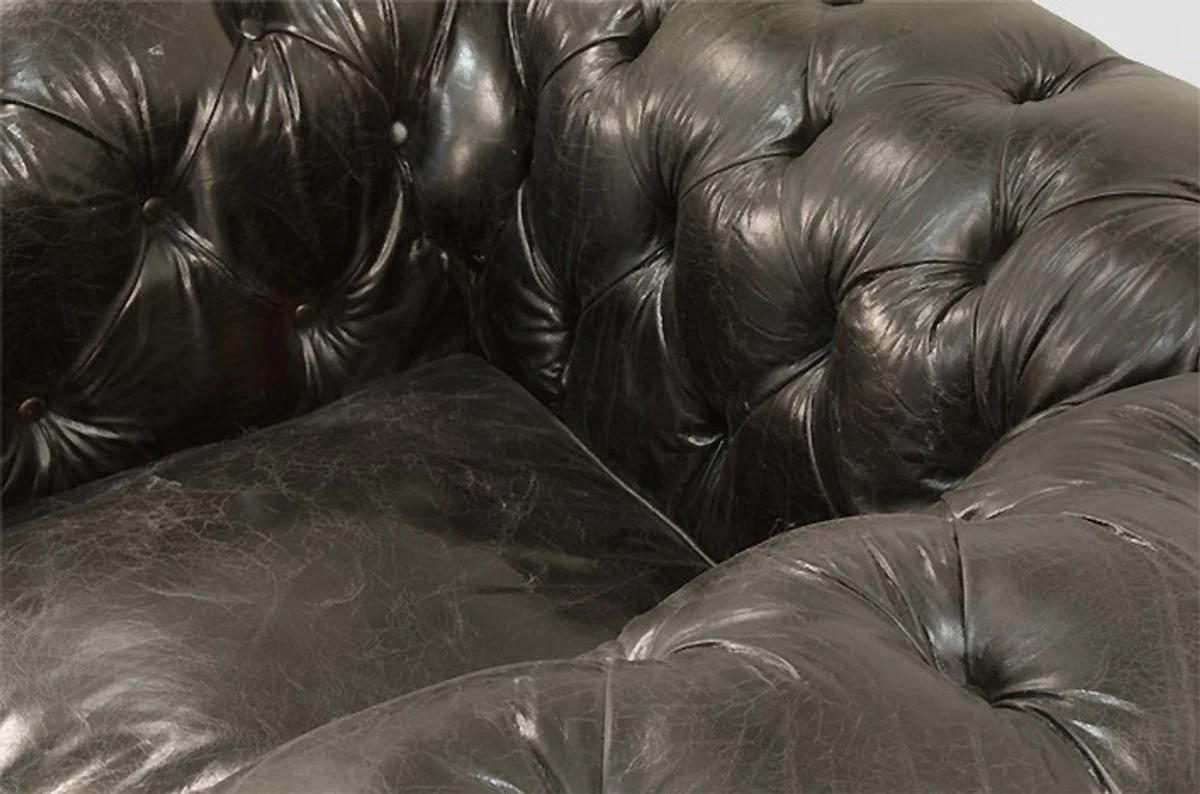Chesterfield Luxus Echt Leder Sessel Vintage Leder von Ebony - Club Sessel