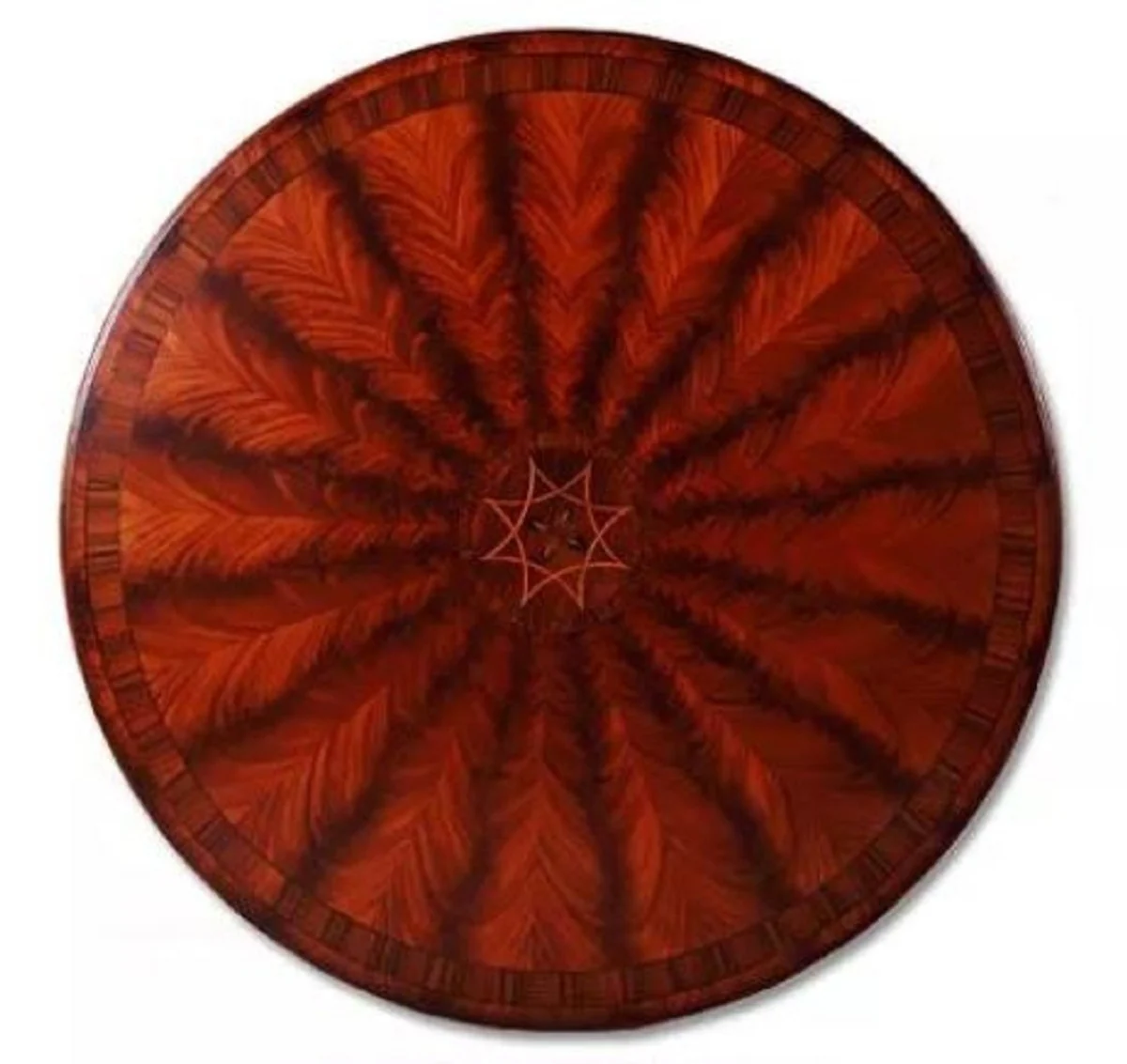 Luxus Barock Esstisch Braun / Gold Ø 150 cm - Runder Barockstil Massivholz Küchentisch im asiatischen Stil - Barock Esszimmer Möbel im asiatischen Stil