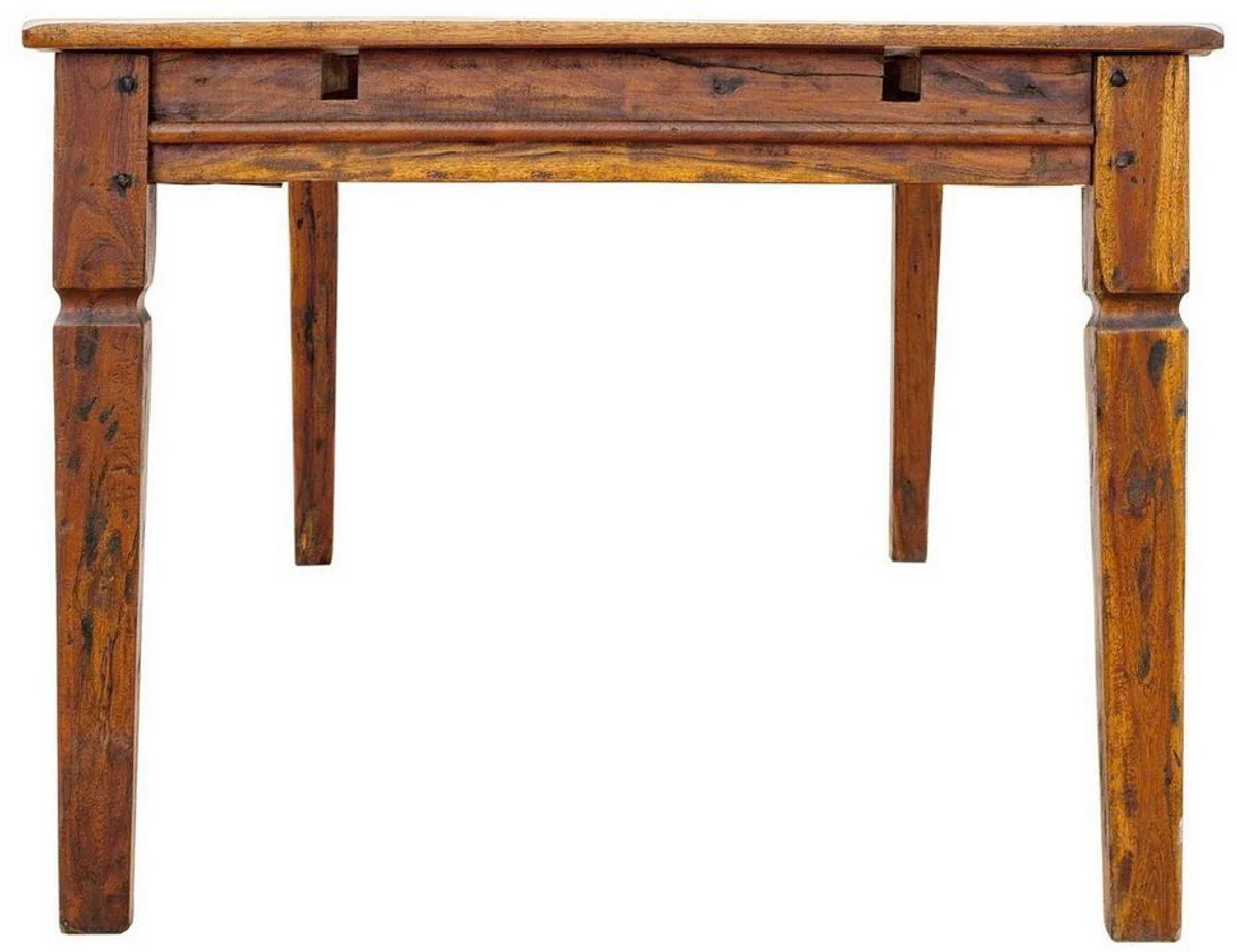 Landhausstil Esstisch Braun / Naturfarben 200-290 x 100 x H. 76 cm - Ausziehbarer rustikaler Massivholz Küchentisch - Rustikale Esszimmer Möbel - Massivholz Möbel - Landhausstil Möbel