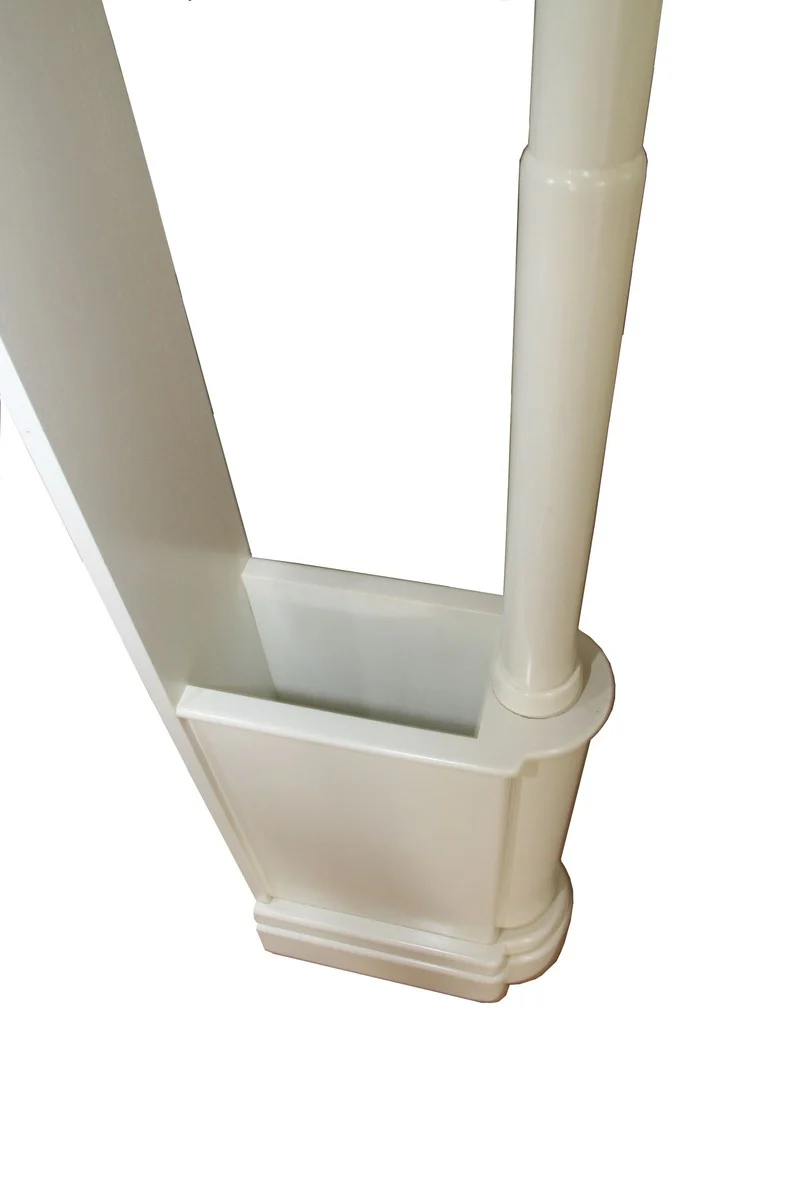 Barock Garderoben Ständer Crème aus massiven Eichenholz mit Regenschirmfach - Höhe ca. 185 cm - Antik Look