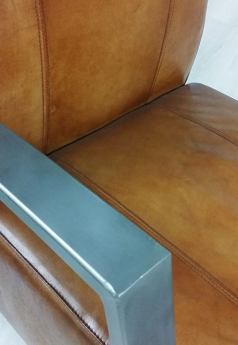 Vintage Industrial Echtleder Lounge Sessel - ALLE FARBEN - Luxus Wohnzimmer Sessel Industrie Design Möbel Büffelleder