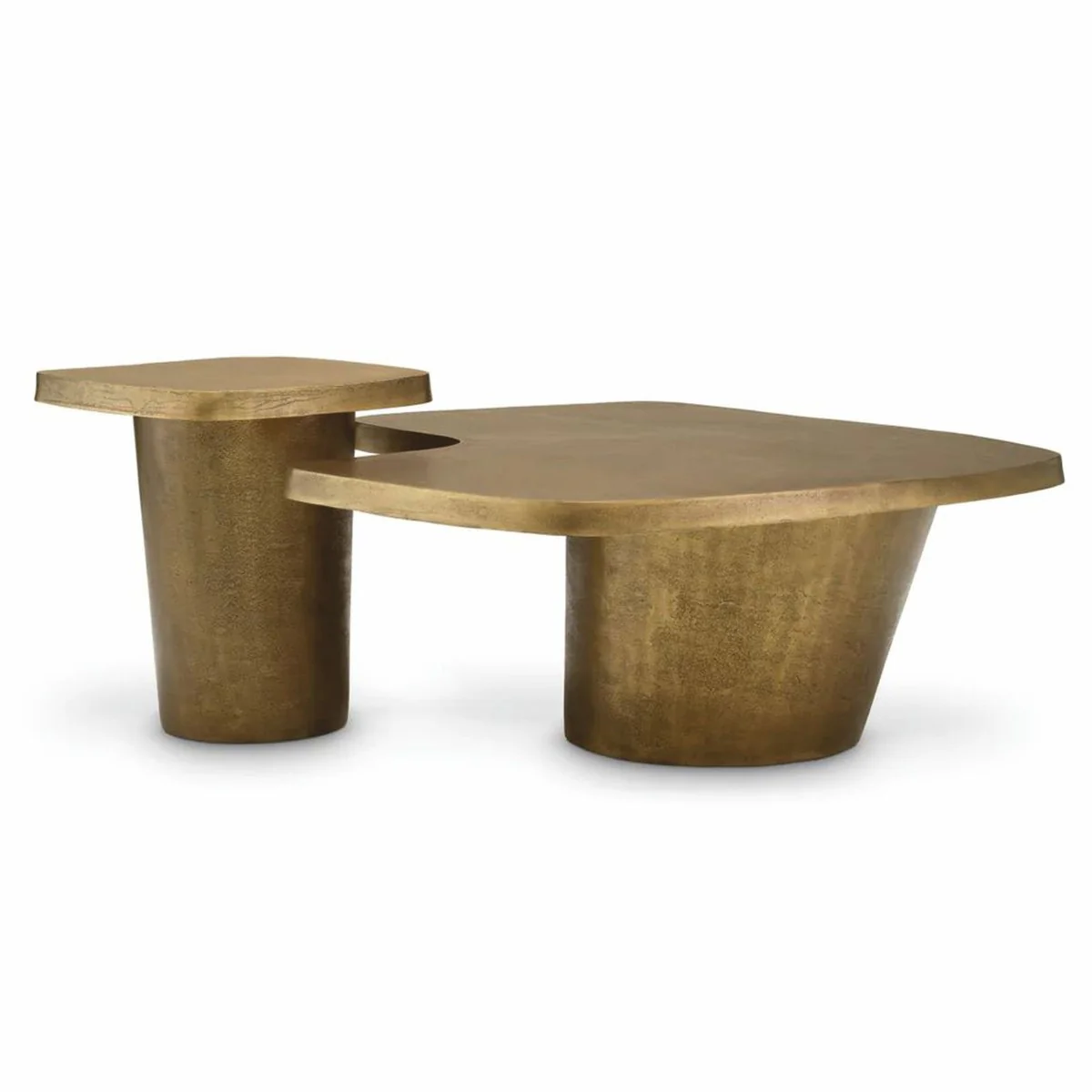 Luxus Aluminium Couchtisch Set Vintage Messing - Hotel & Wohnzimmer Möbel