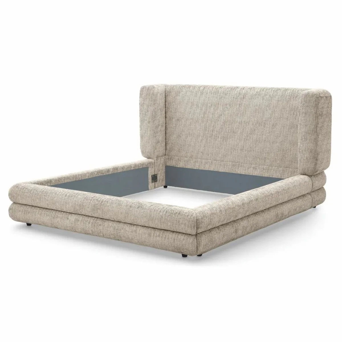 Luxus Doppelbett Beige / Schwarz - Hotel & Schlafzimmer Möbel