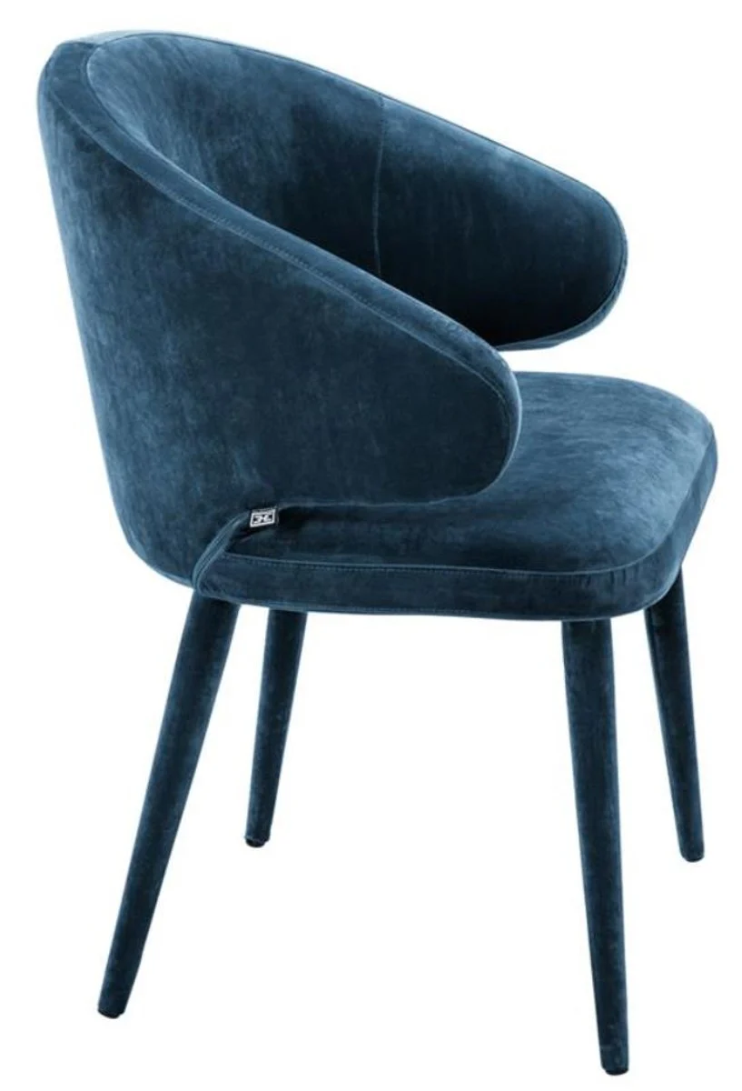 Designer Esszimmerstuhl Blau 62 x 55 x H. 79 cm - Luxus Möbel