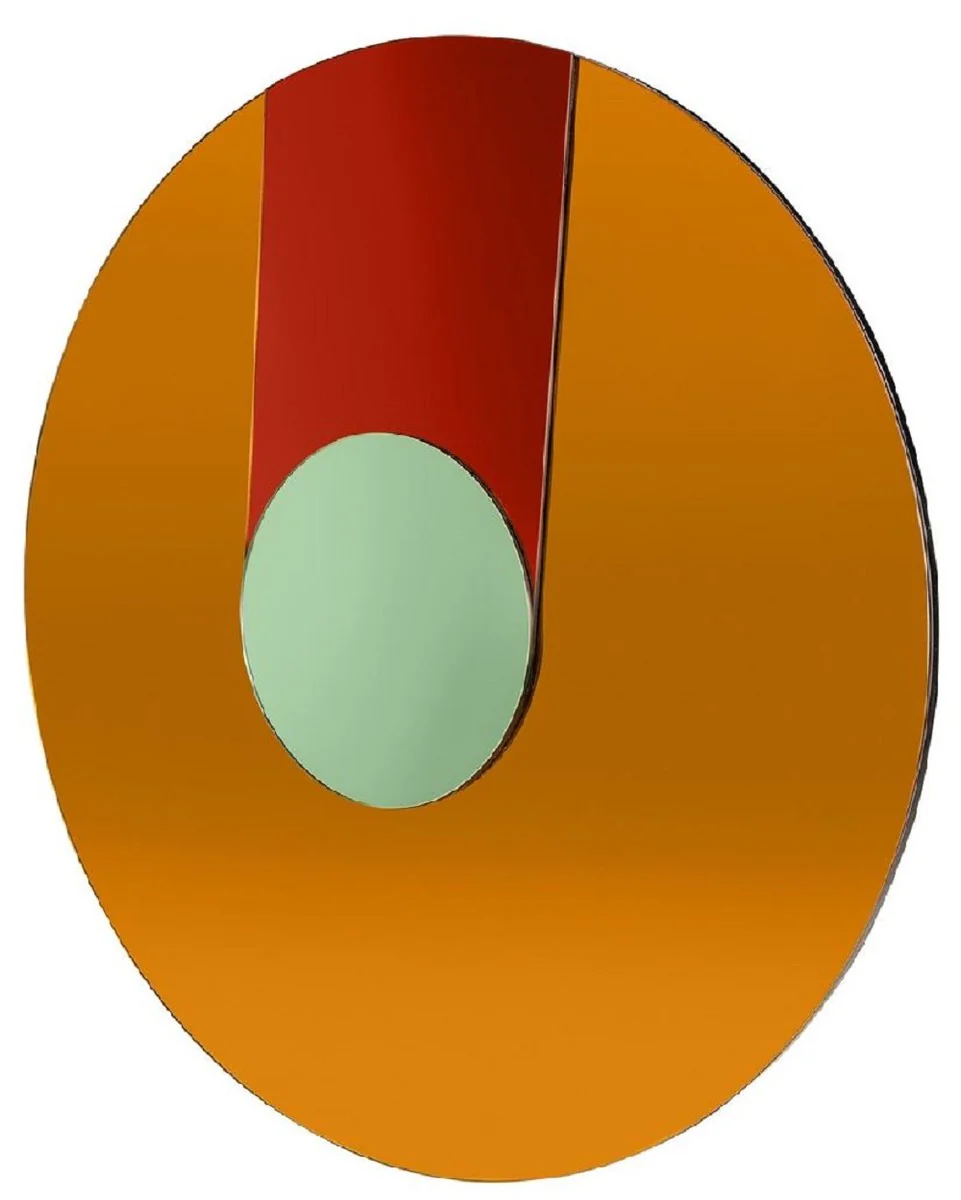 Designer Spiegel Mehrfarbig Ø 120 cm - Garderobenspiegel - Runder Wohnzimmer Wandspiegel - Designer Möbel - Luxus Qualität