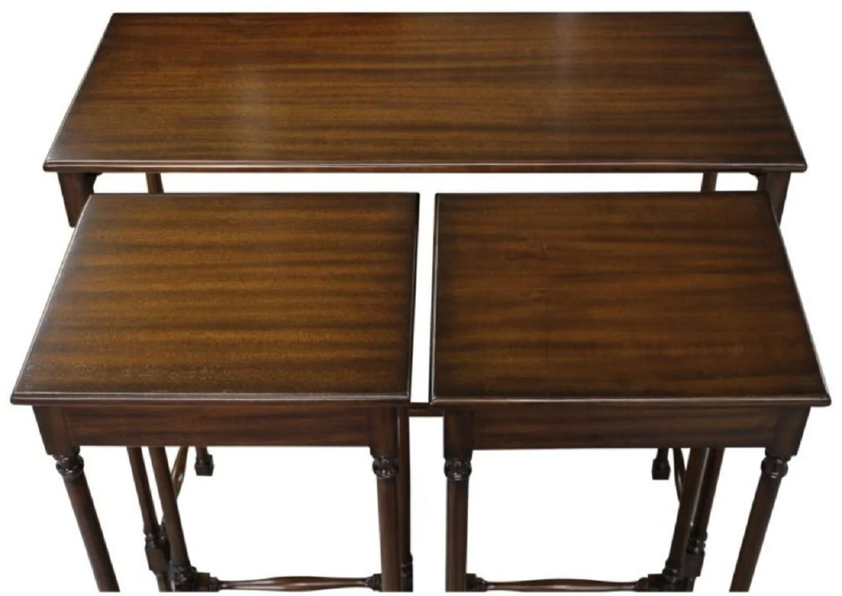 Luxus Mahagoni Beistelltisch Set Dunkelbraun 67 x 28 x H. 70 cm - Luxus Möbel