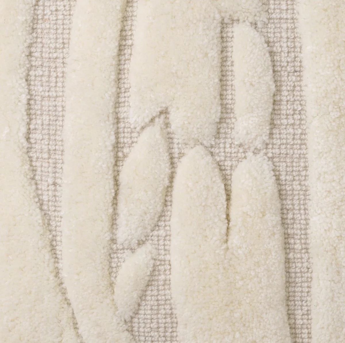 Luxus Kissen Elfenbein 60 x 60 cm - Handgewebtes Deko Woll Kissen - Quadratisches Zierkissen - Wohnzimmer Dekoration - Luxus Deko Accessoires