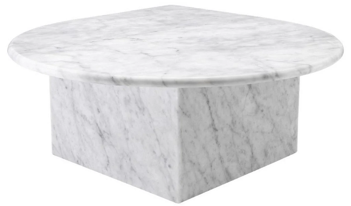 Luxus Couchtisch Set Weiß - 3 Wohnzimmertische aus hochwertigem Carrara Marmor - Luxus Möbel