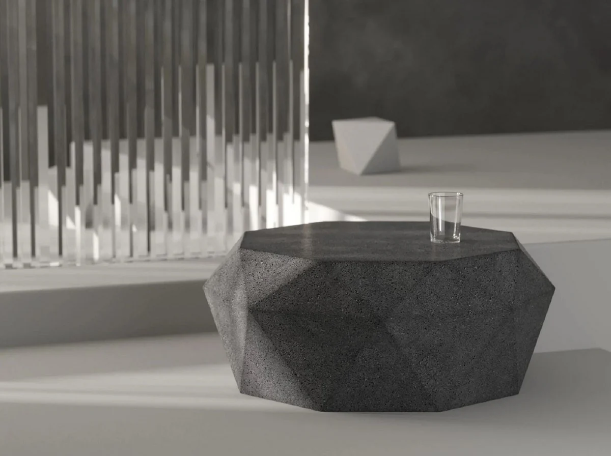 Luxus Beton Couchtisch Anthrazit 86 cm - Wohnzimmer & Garten Möbel