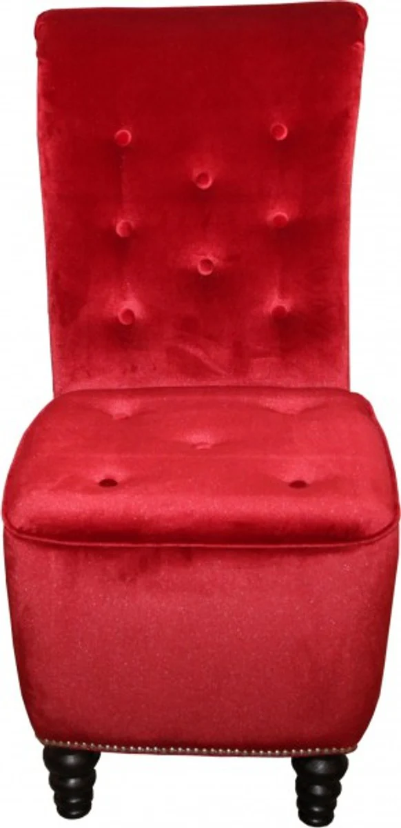 Designer Chesterfield Esszimmer Stuhl Bordeaux Rot / Braun Barock