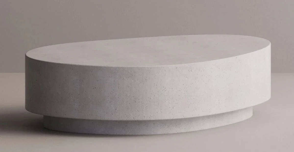 Luxus Beton Couchtisch Weiß 142 cm - Wohnzimmer & Garten Möbel