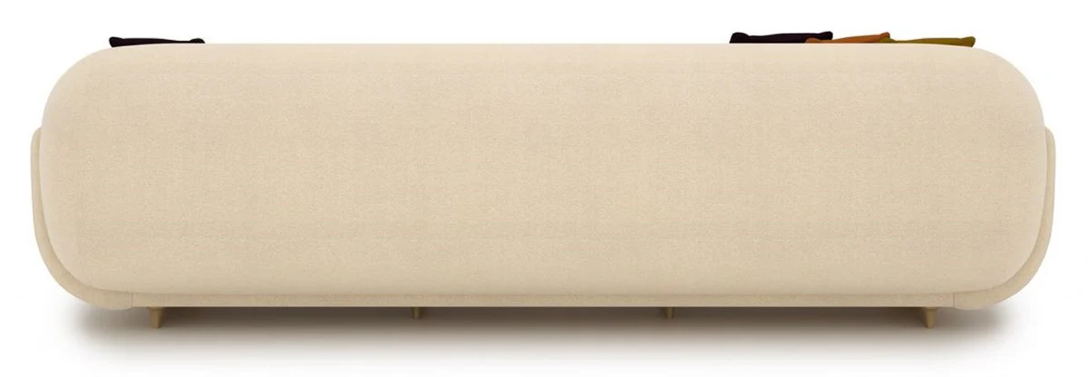 Luxus Sofa Creme / Beige 250 x 105 x H. 70 cm - Wohnzimmer Sofa - Hotel Sofa - Wohnzimmer Möbel - Hotel Möbel - Luxus Möbel - Luxus Einrichtung - Wohnzimmer Einrichtung