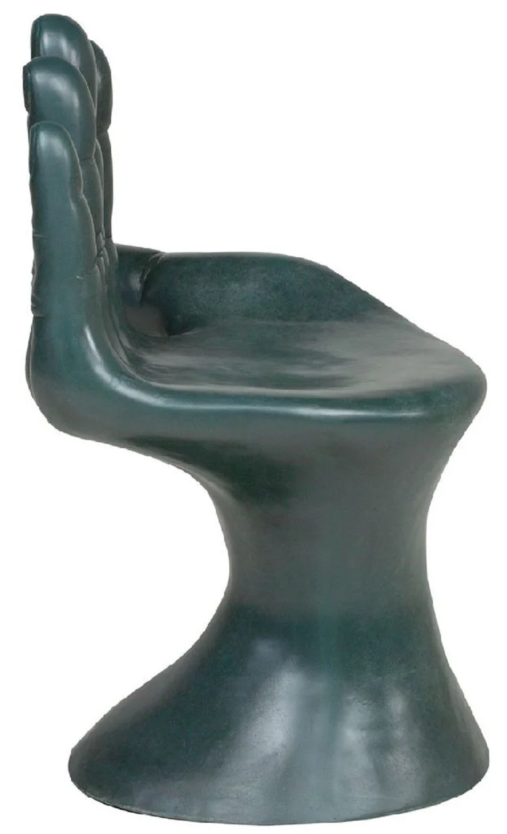 Luxus Designer Stuhl Hand Ozeanblau 60 x 50 x H. 89 cm - Fiberglas Stuhl - Luxus Möbel - Designer Möbel - Fiberglas Möbel