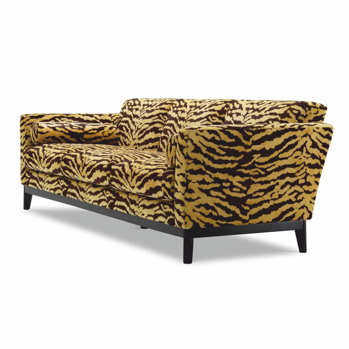 Luxus Sofa mit Tiger Muster Gelb / Braun / Schwarz 239 cm - Wohzimmer & Hotel Möbel