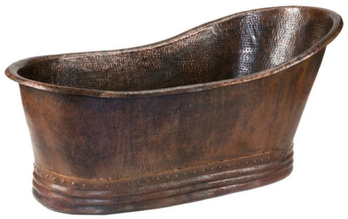 Luxus Jugendstil Kupfer Badewanne 170 x 84 x H. 81 cm - Freistehende Retro Badewanne - Rustikale Badezimmer Möbel