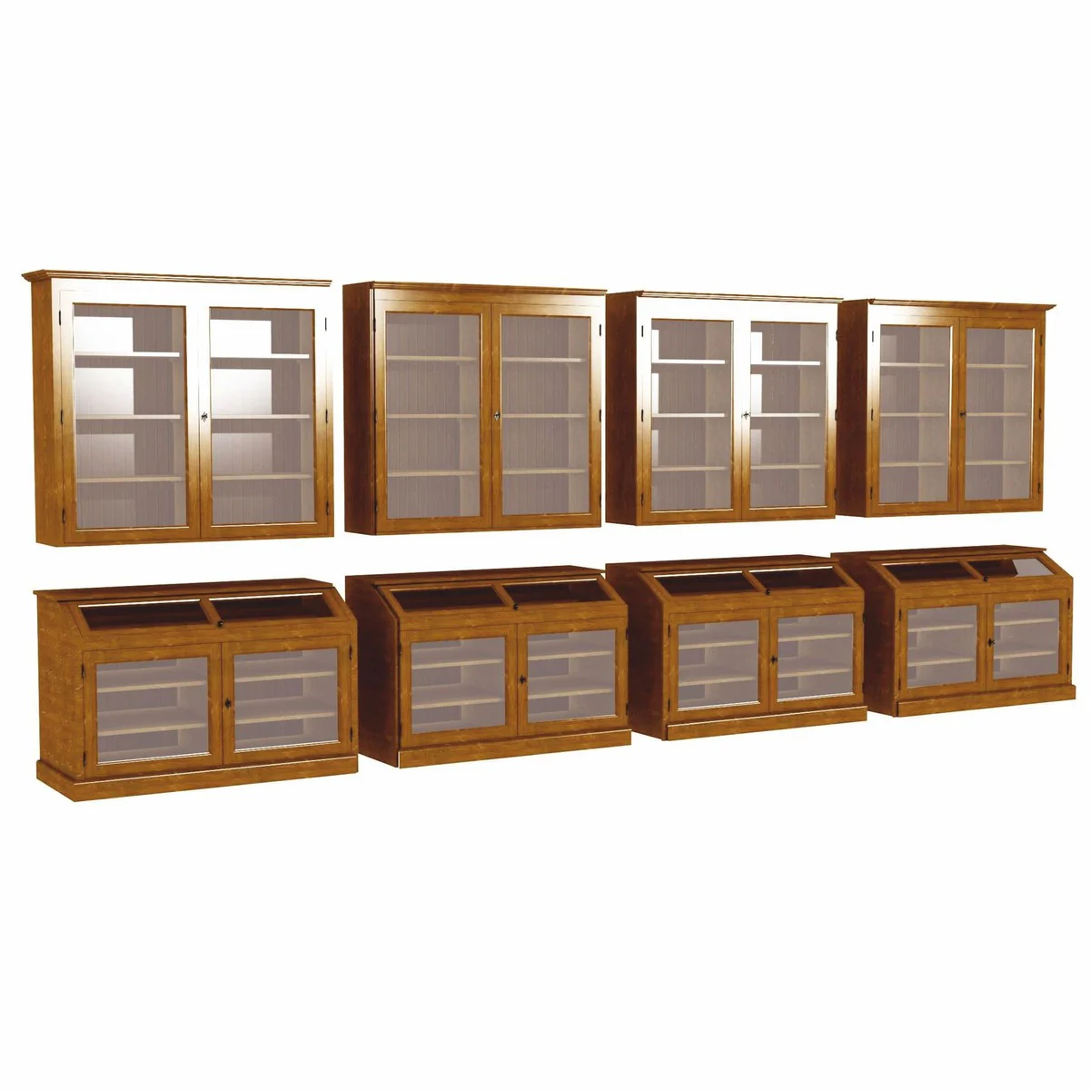 Landhausstil Massivholz Barschrank Braun 600 cm - Bar Möbel