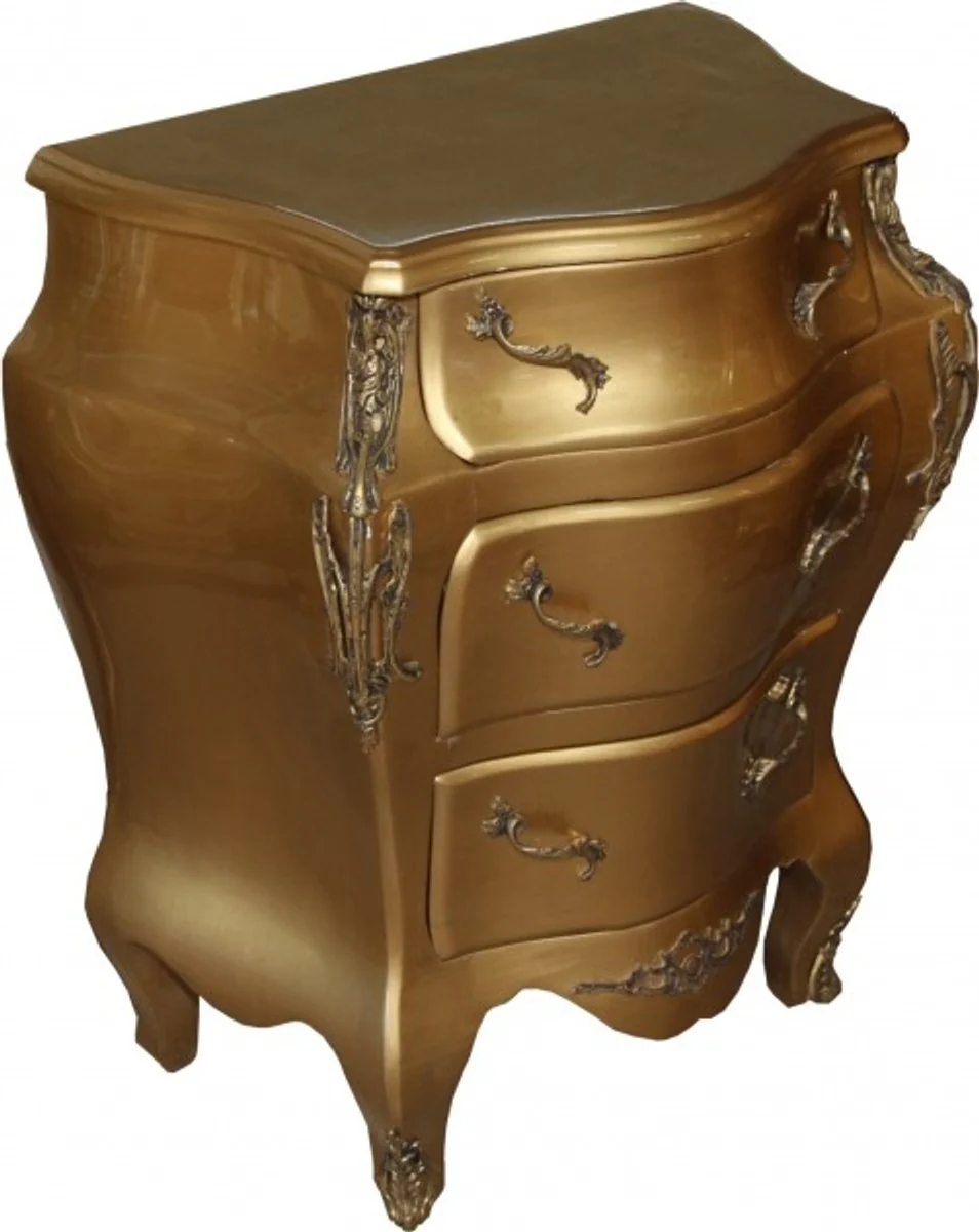 Barock Kommode Gold B 68 cm, H 79.5 cm - Handgefertigte Möbel