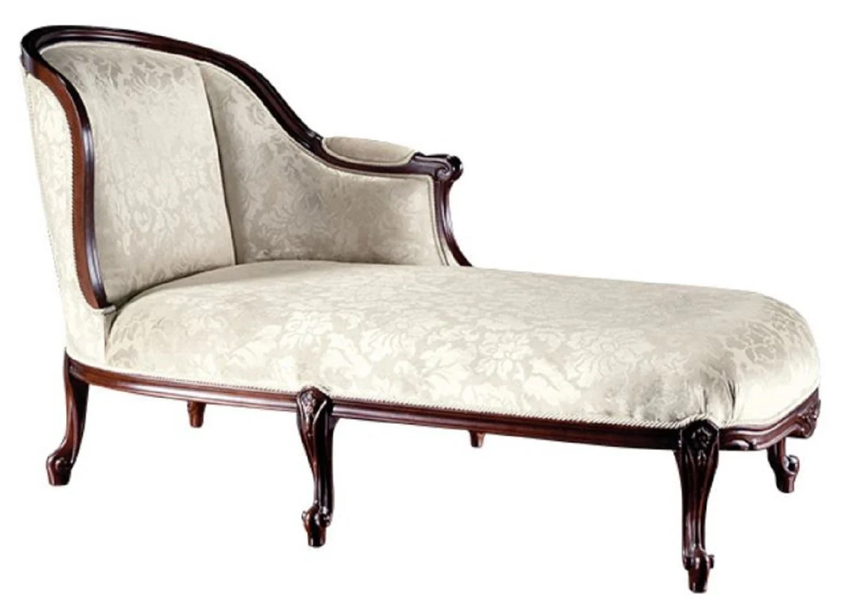 Luxus Barock Chaiselongue Gold / Dunkelbraun 166 x 78 x H. 90 cm - Möbel im Barockstil