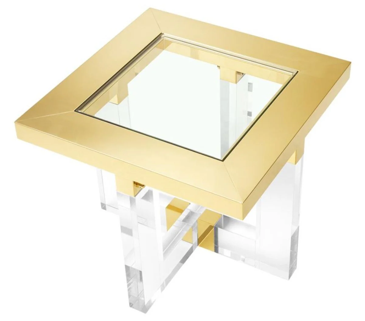Wohnzimmer Beistelltisch Gold 60 x 60 x H. 50 cm - Luxus Möbel