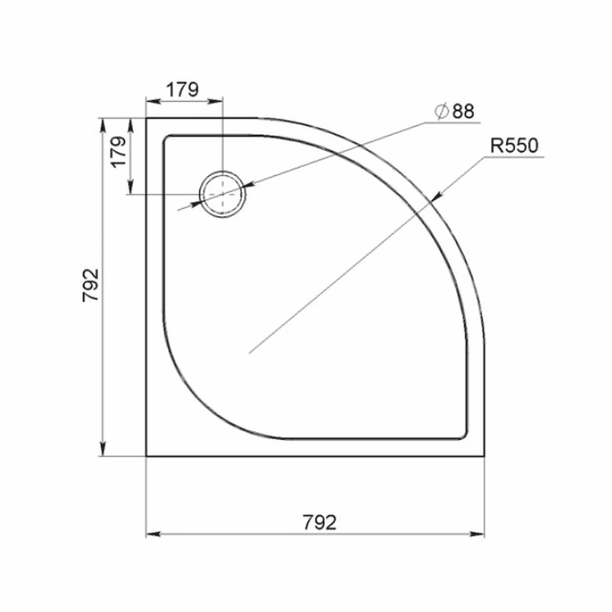 Luxus Duschwanne Hochglanz Weiß 79,4 cm - Badezimmer Interior