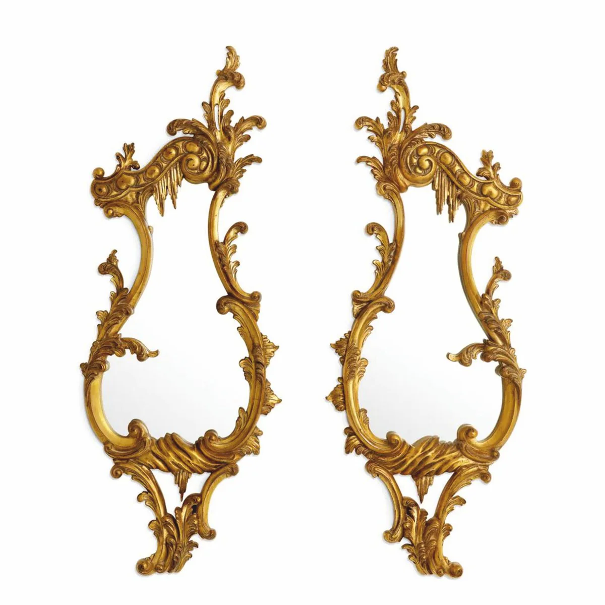 Luxus Barock Spiegel Set Antik Gold H. 80 cm - Barockstil Möbel