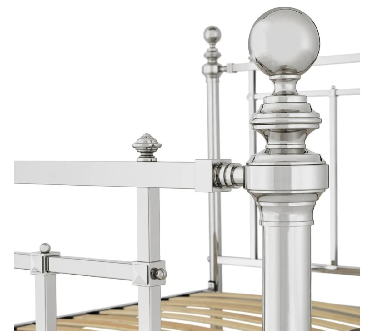 Luxus Bett Silber 186,5 x 225 x H. 145 cm - Designer Möbel