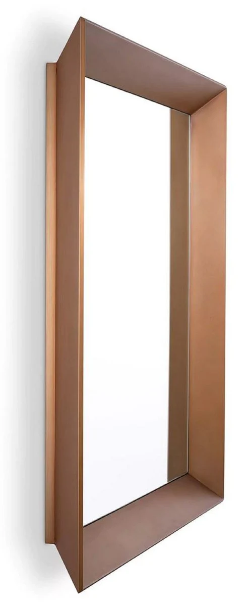 Luxus Wandspiegel Messing 100 x 10 x H. 100 cm - Quadratischer Edelstahl Spiegel - Wohnzimmer Spiegel - Schlafzimmer Spiegel - Garderoben Spiegel - Luxus Möbel - Luxus Interior