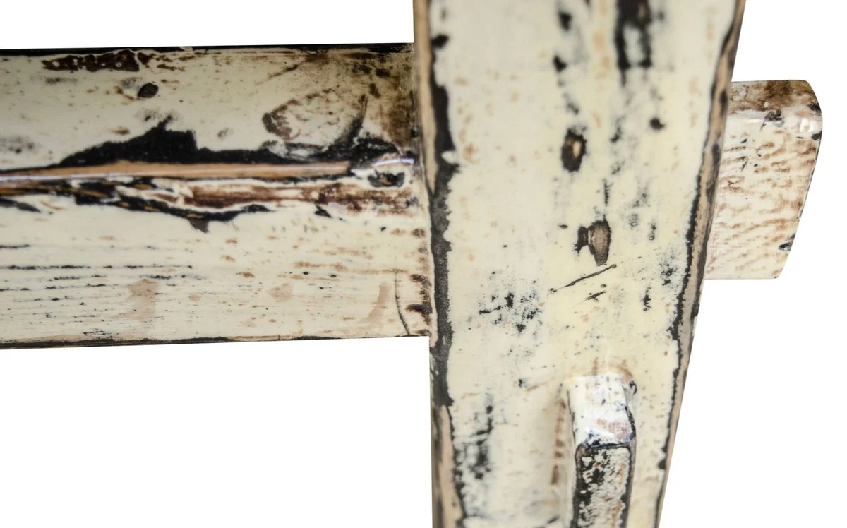 Landhausstil Couchtisch Antik Stil Weiß 140 x 54 x H. 43 cm - Landhausstil Wohnzimmermöbel