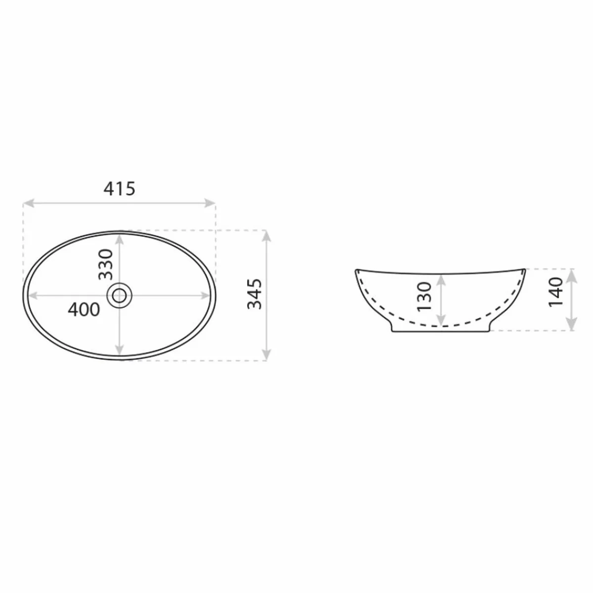 Luxus Waschbecken Schale Grau 41,5 cm - Badezimmer Accessoires